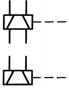 不同方向绕组电磁铁图形符